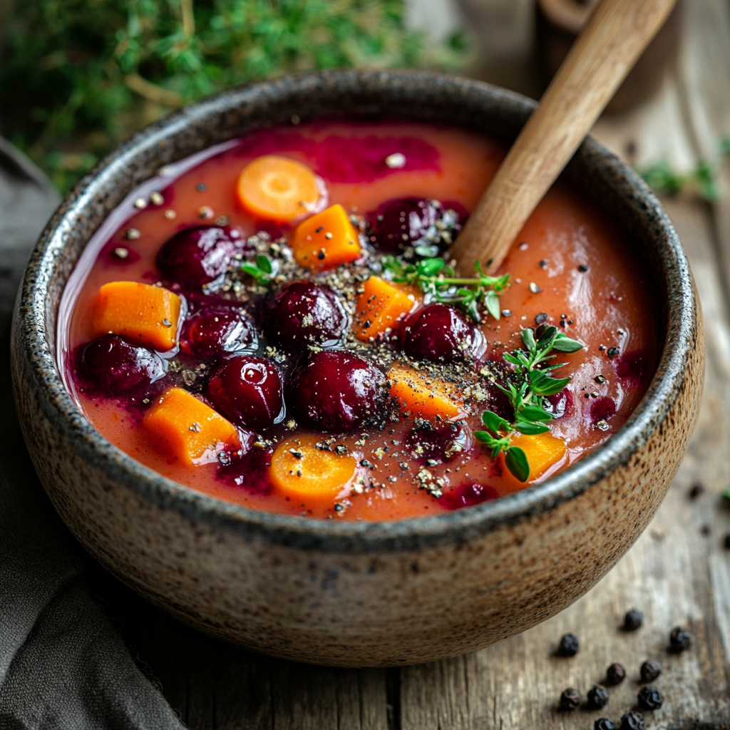 Похлебка с брусникой, морковью, перловкой и картофелем — рецепт классический в домашних условиях с фото